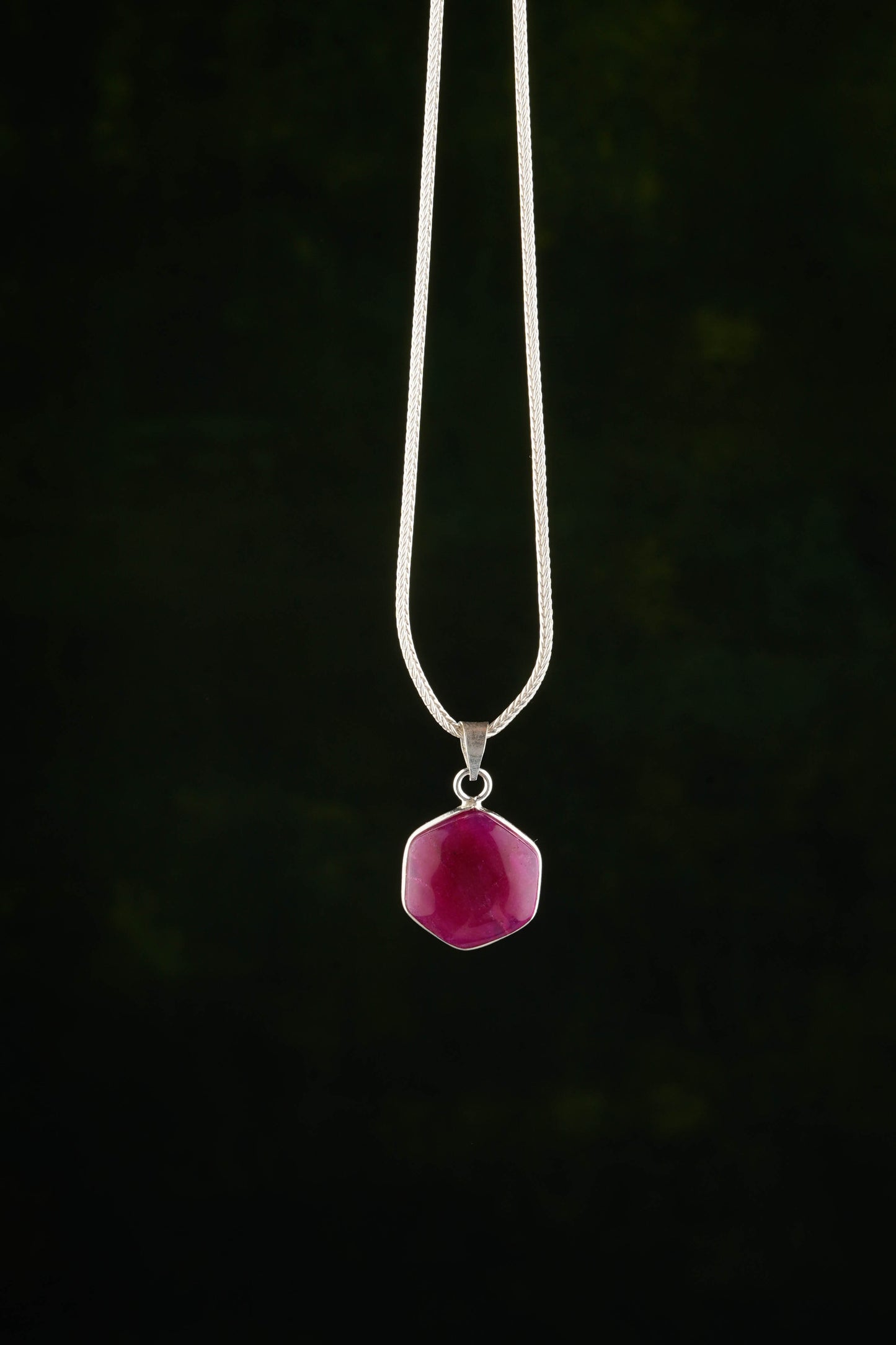 Hexagonal Semiprecious Stone Pendants