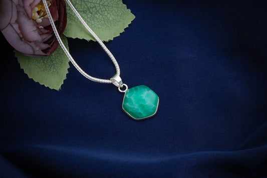Hexagonal Semiprecious Stone Pendants