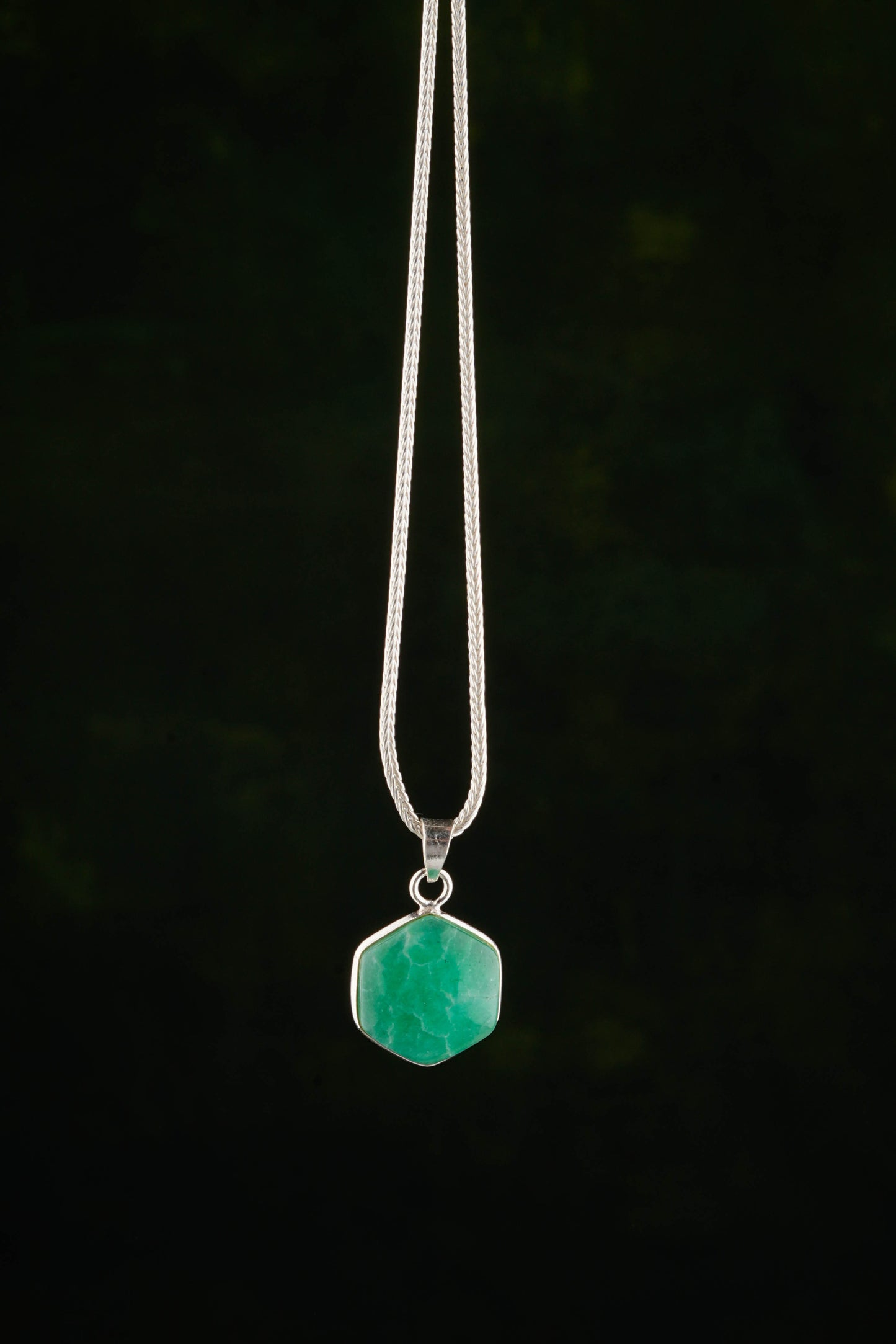 Hexagonal Semiprecious Stone Pendants