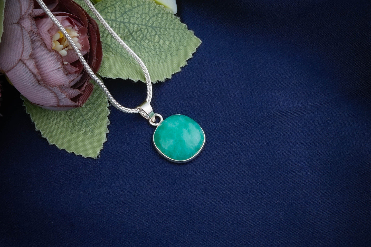 Semiprecious Square Stone Pendants