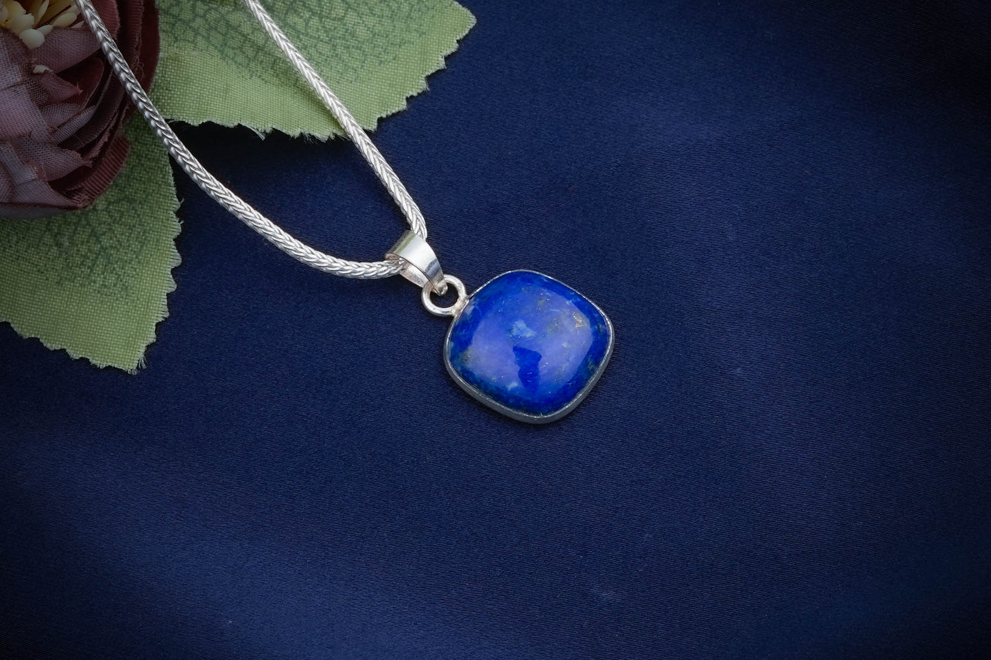 Semiprecious Square Stone Pendants