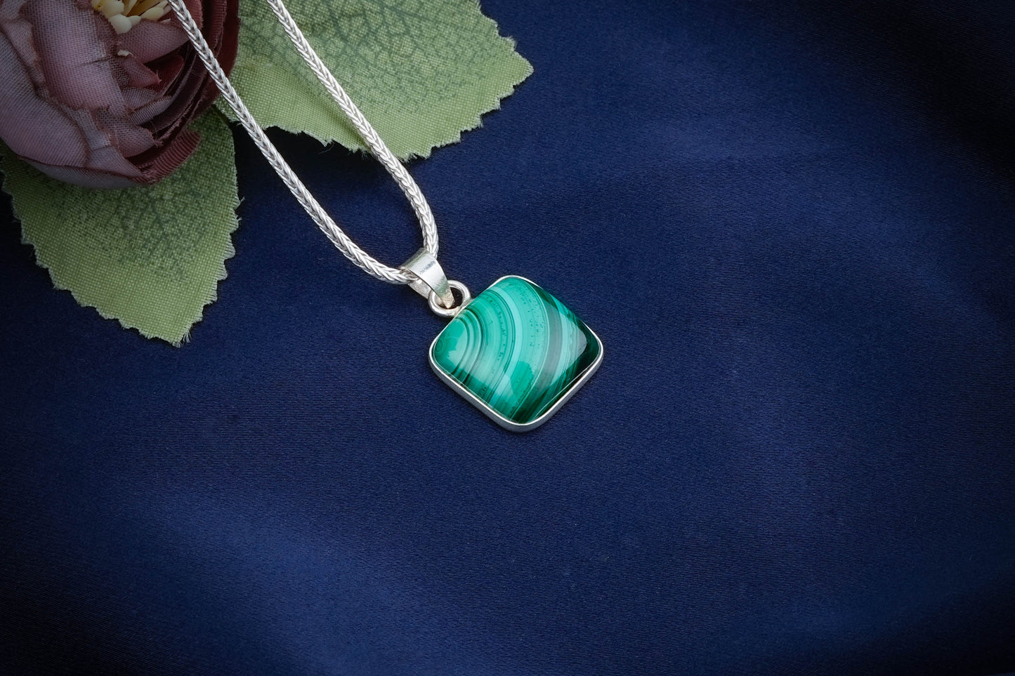 Semiprecious Square Stone Pendants