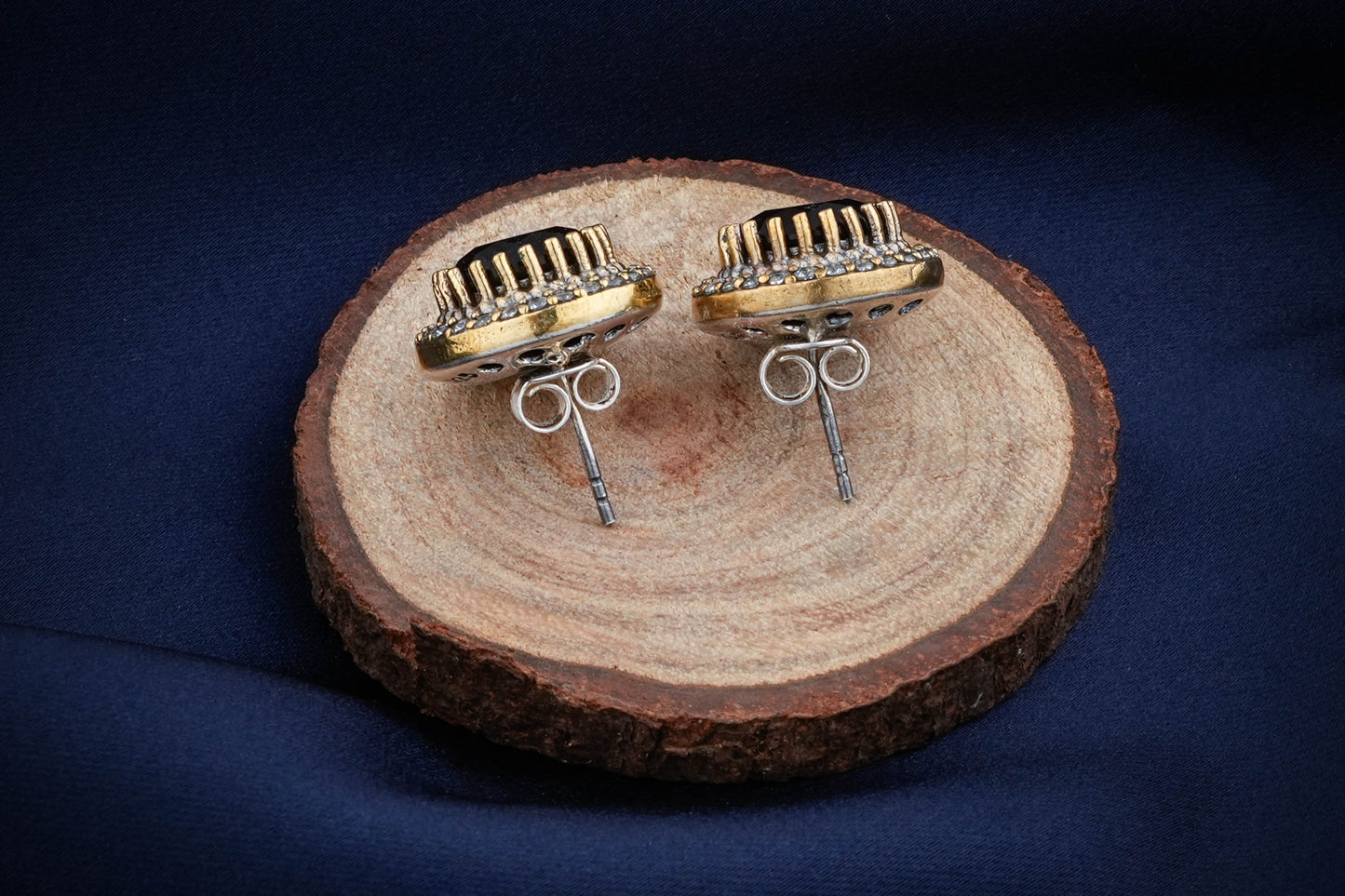 Black Onyx Zircon Dual Tone earrings