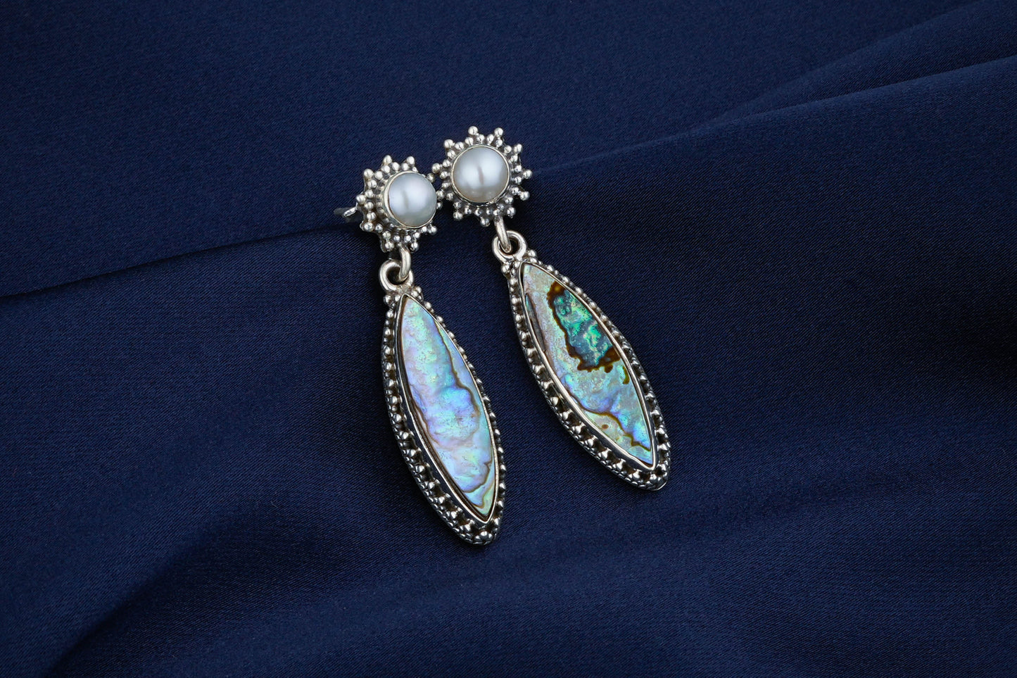 Silver Pearl-Abalone Drops