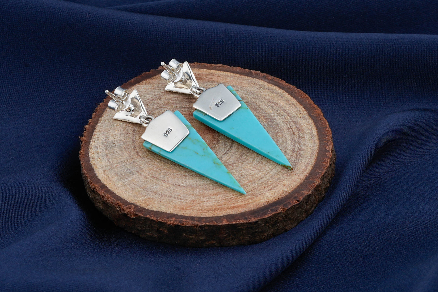 Silver Turquoise Triangles