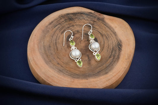 Pearl Peridot Earrings