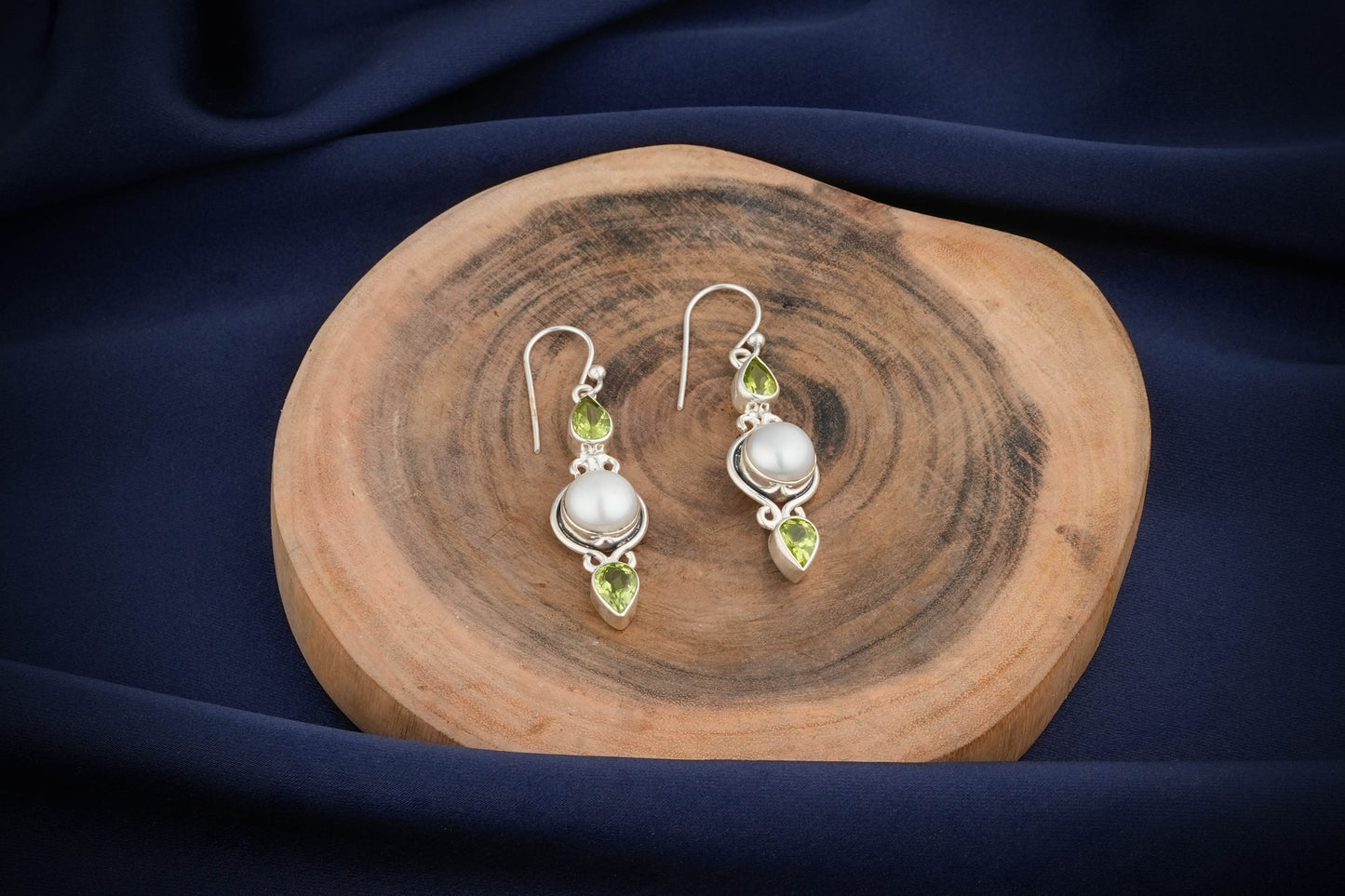 Pearl Peridot Earrings