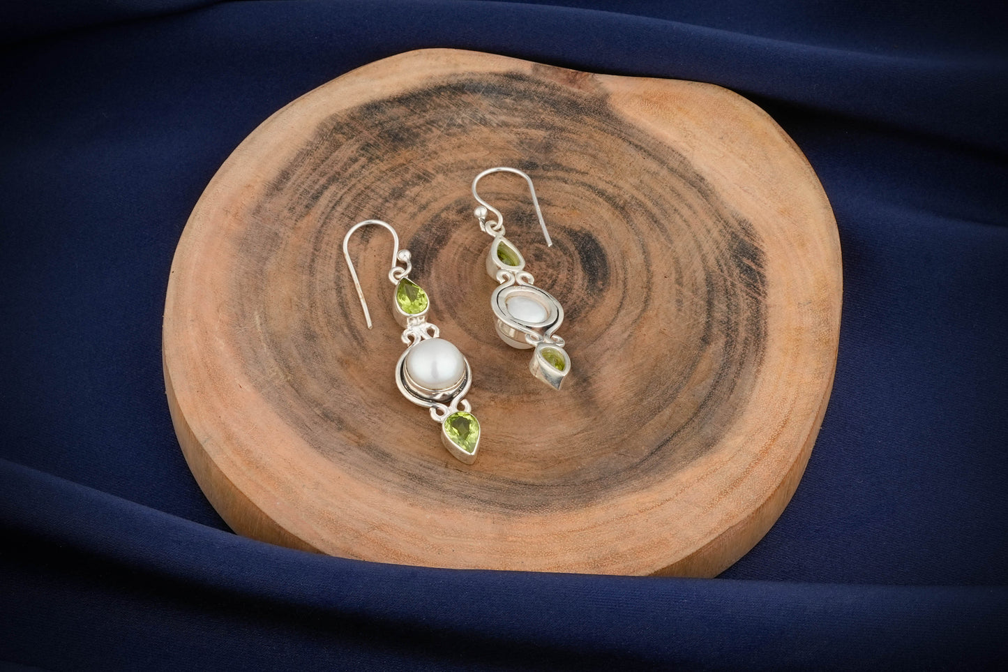 Pearl Peridot Earrings