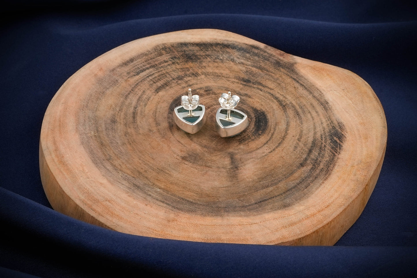 Chalcedony Triangle Studs