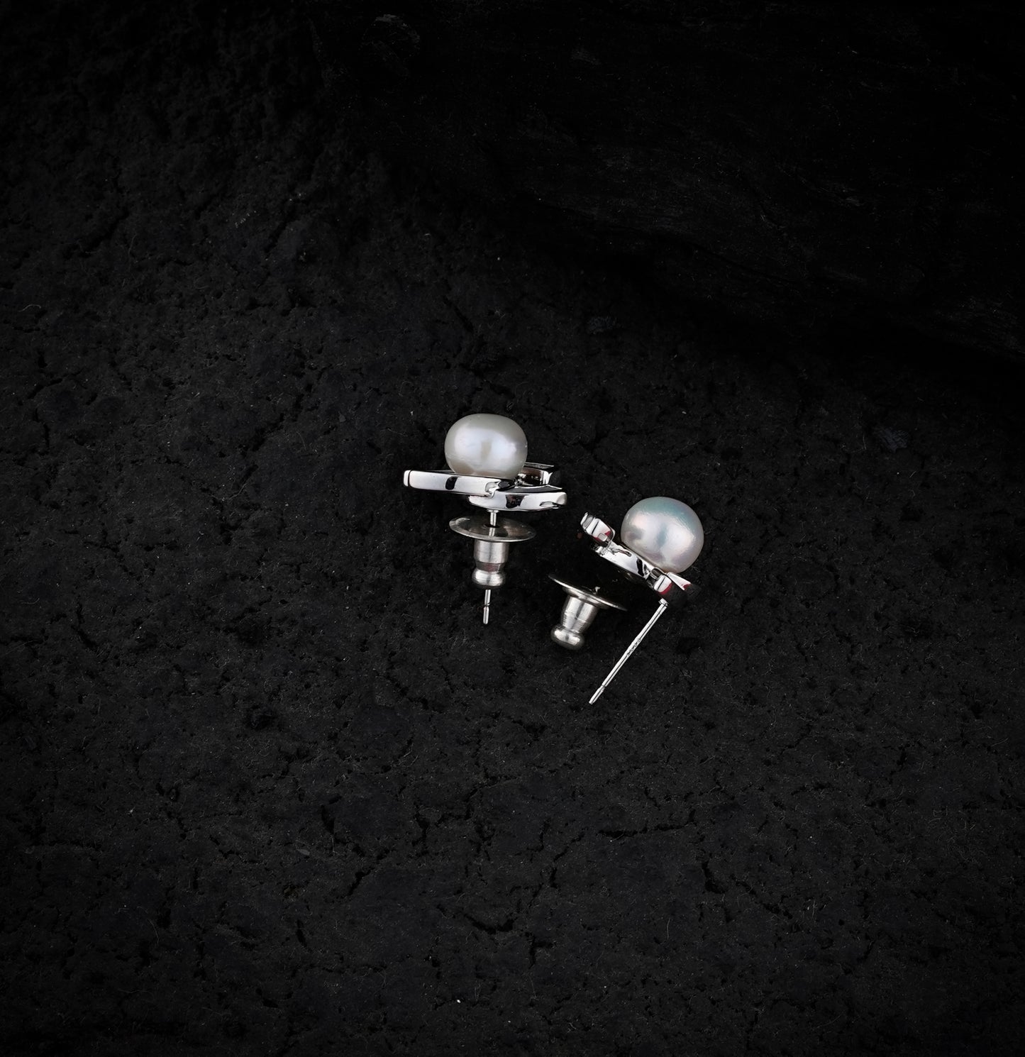 Zircon MOP Pearl Silver Earrings