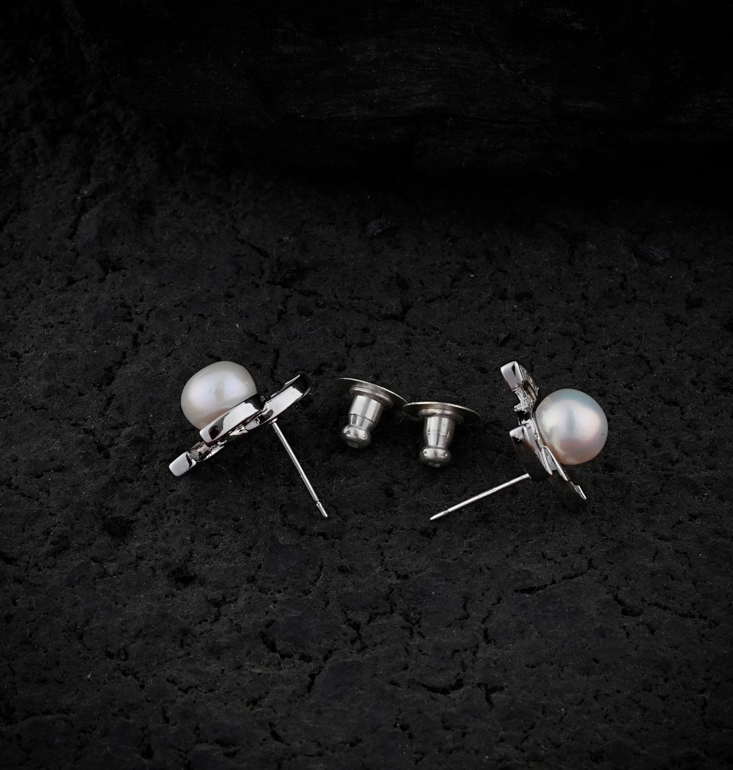 Zircon MOP Pearl Silver Earrings