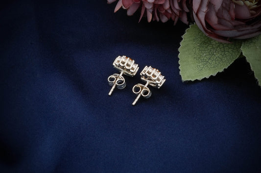 Citrine CZ Studs In Silver