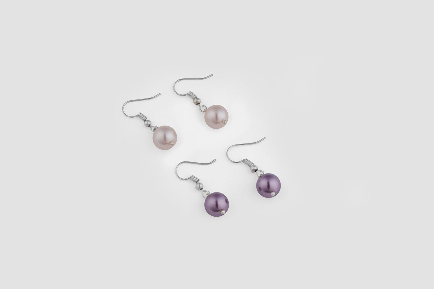 Peach And Violet Pearl Combo  Earrings