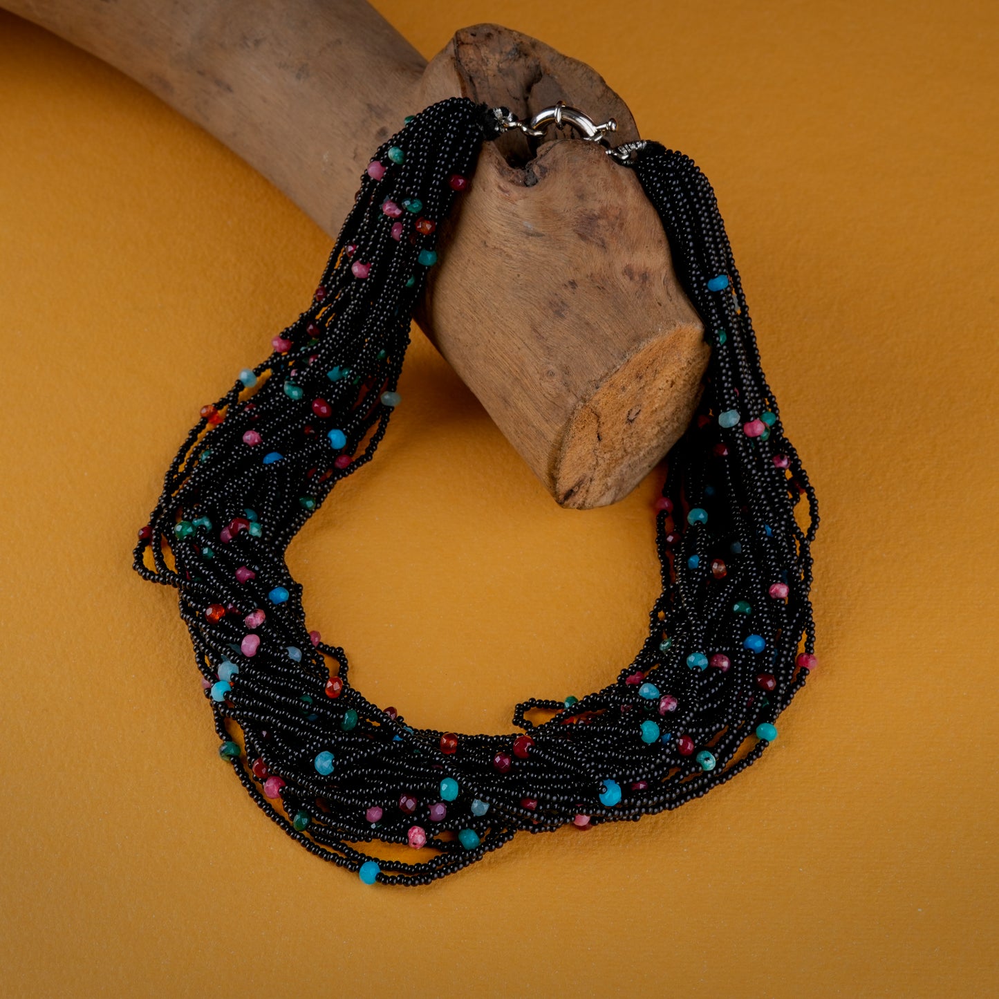 Unique Black Layered Beauty Necklace Set