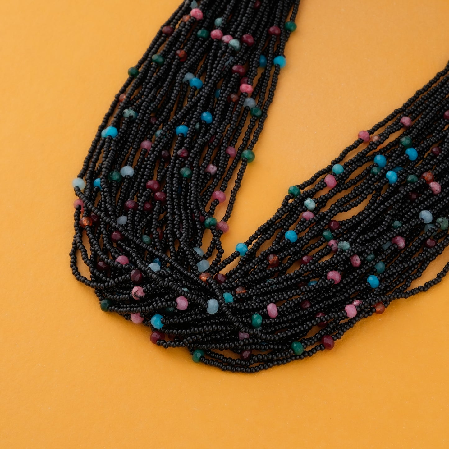 Unique Black Layered Beauty Necklace Set