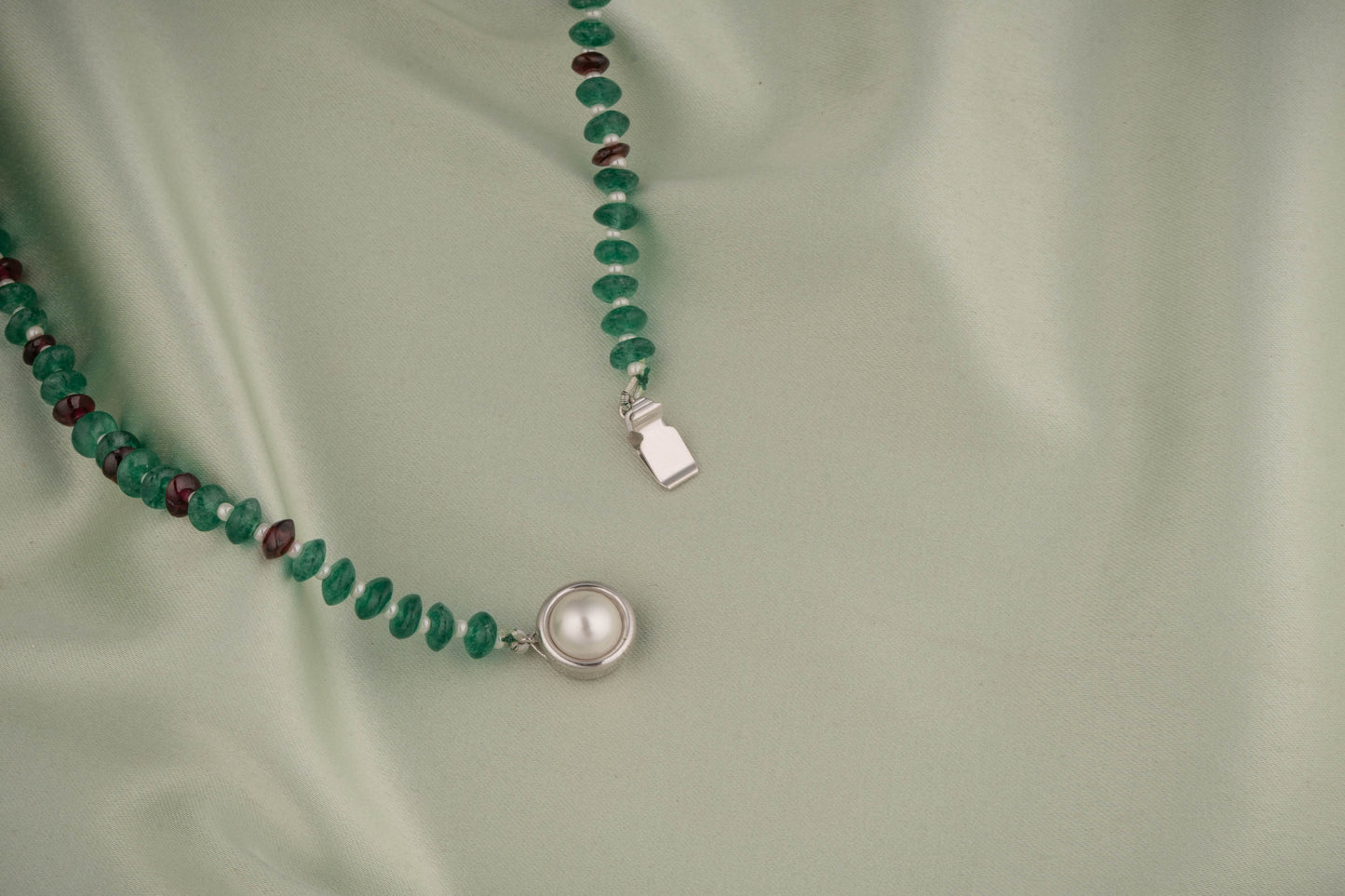 Hand Painted Enamelled Silver Necklace Set