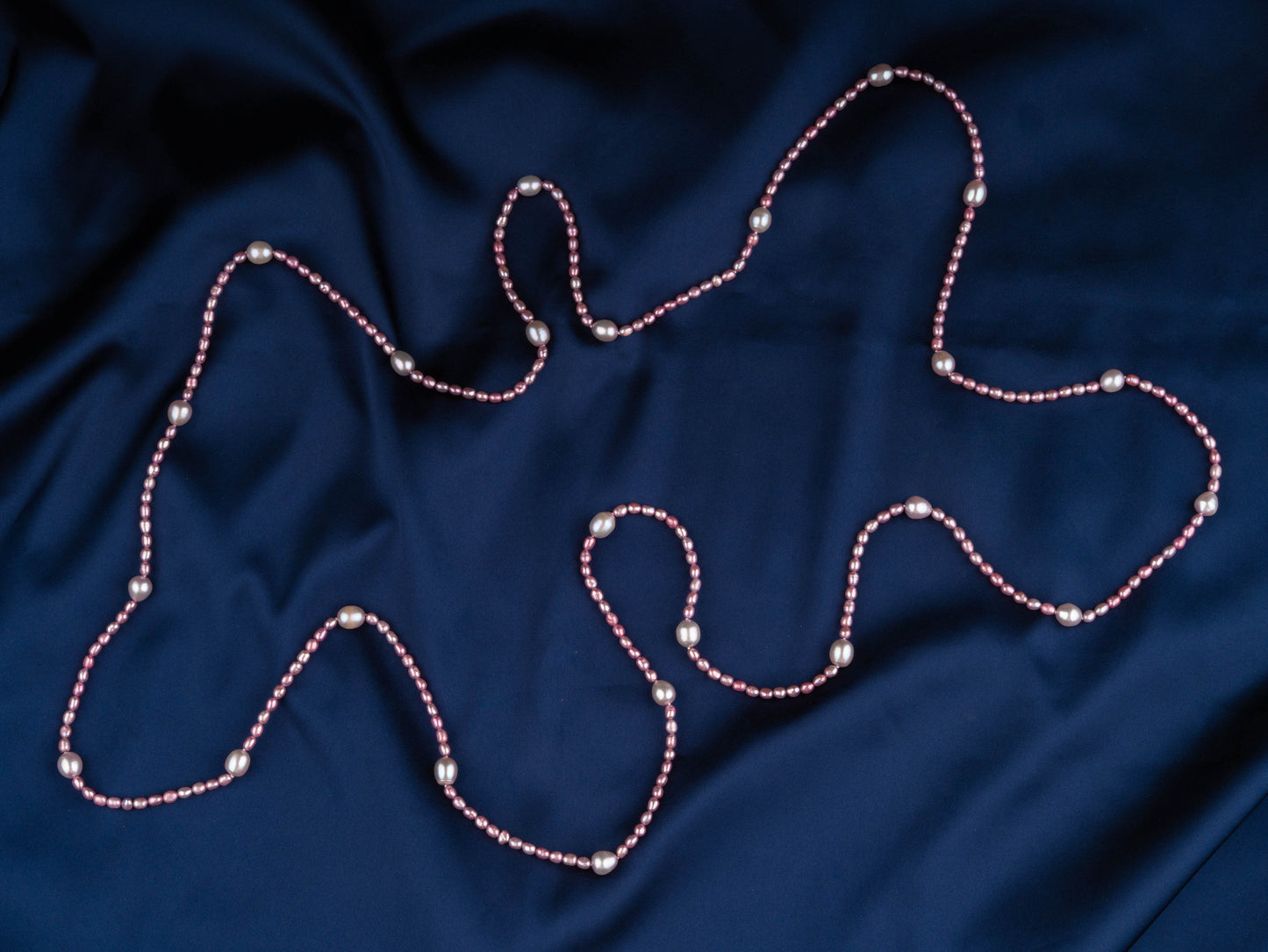 Pink FreshWater Pearls Long Styling Necklace