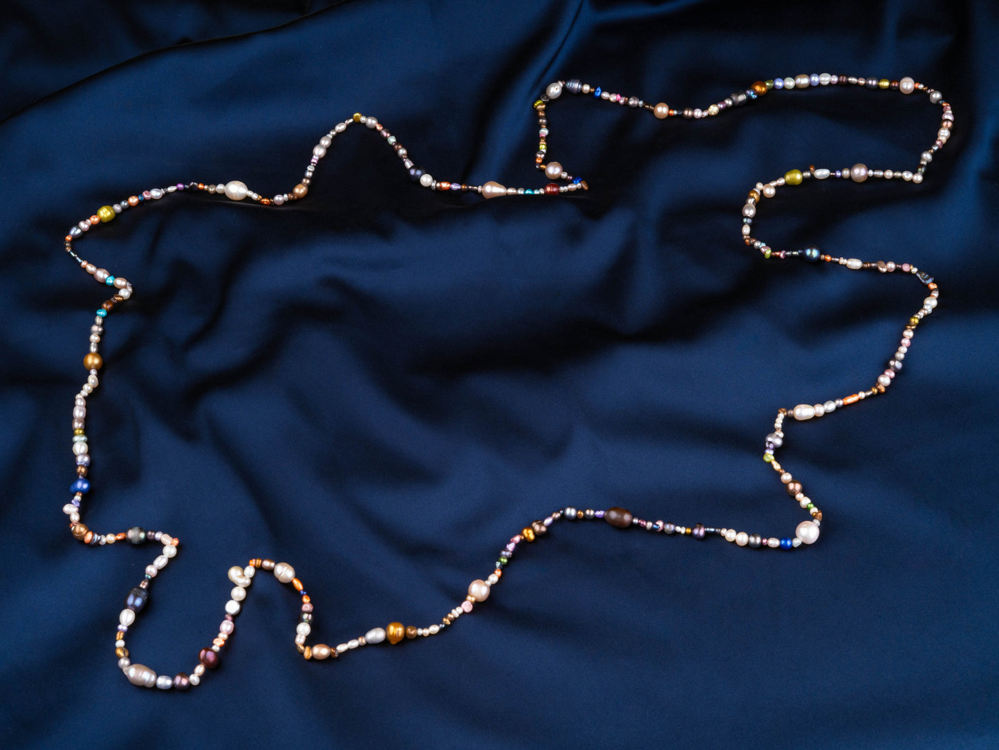 Multicoloured Freshwater Long Styling Necklace