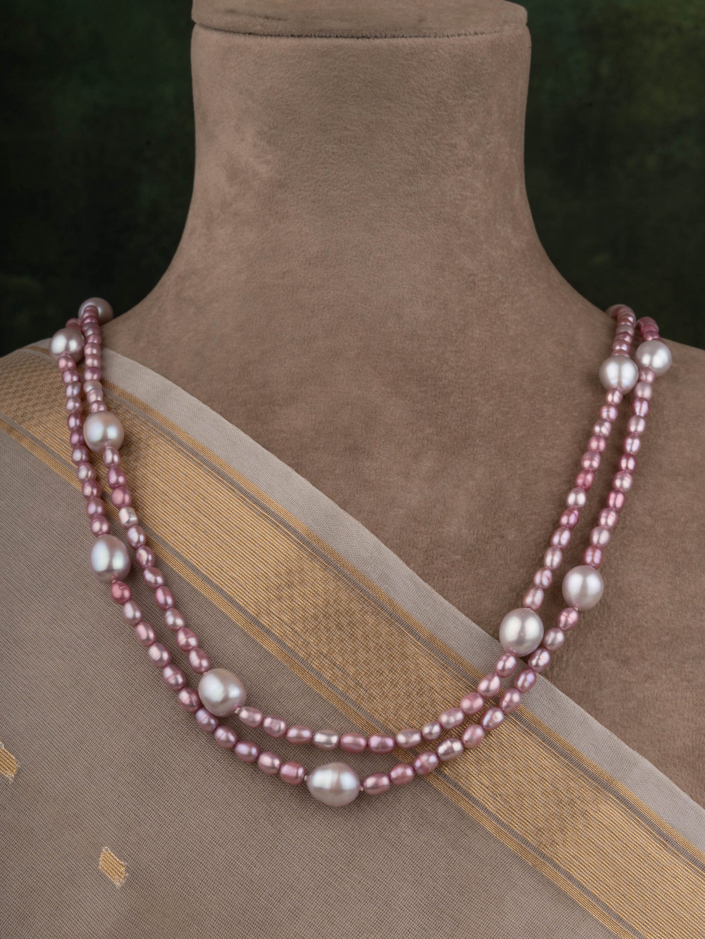 Pink FreshWater Pearls Long Styling Necklace