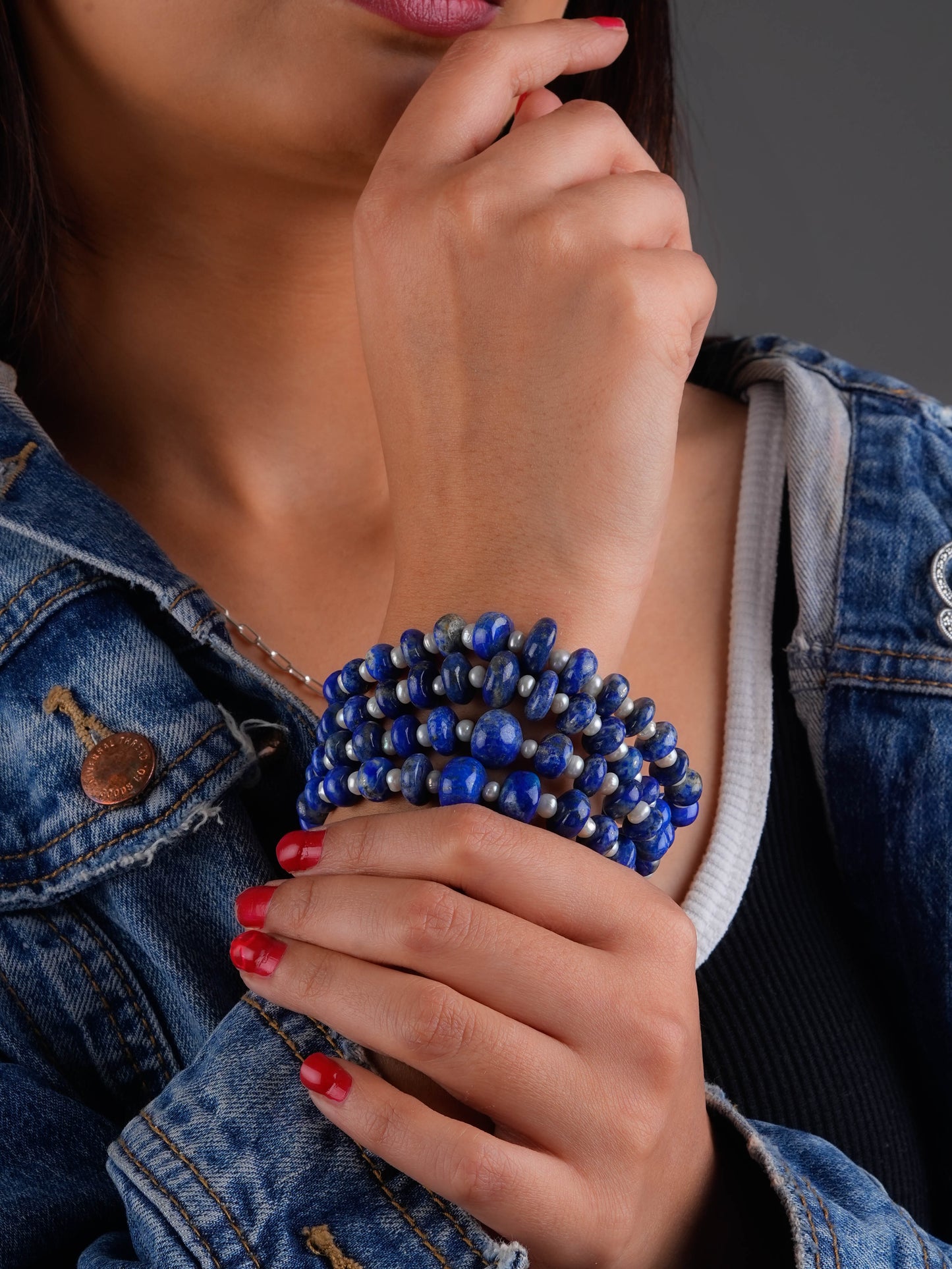 Lapis Lazuli Pearl Luxe Bracelet