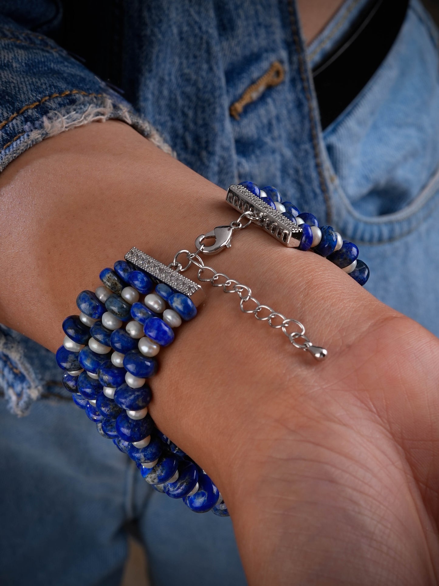 Lapis Lazuli Pearl Luxe Bracelet