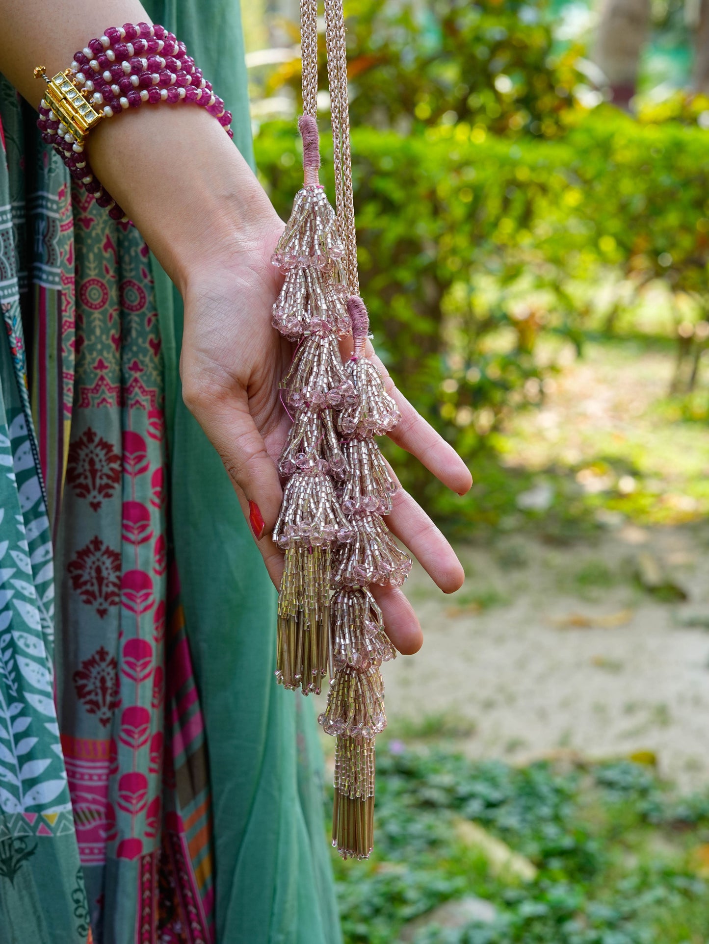 Lacy Blush Salmon Pink Potli