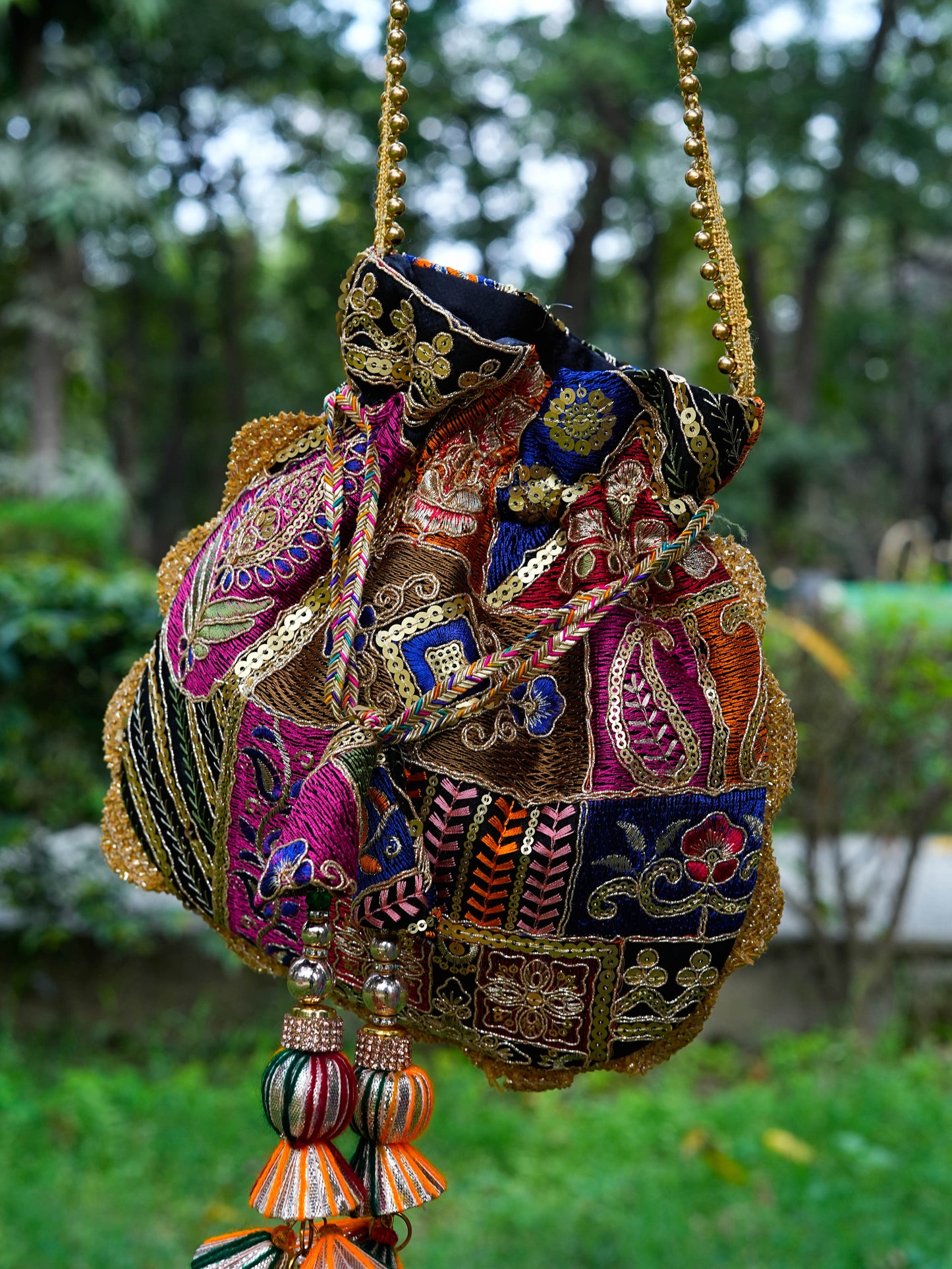 Black Sequinned Potli Bag