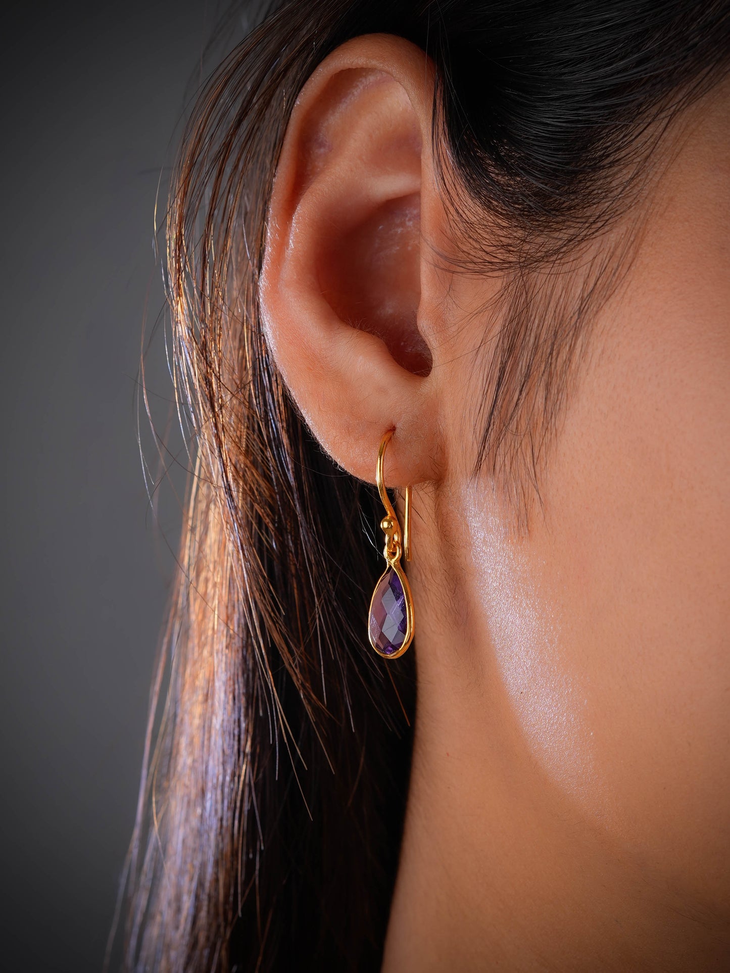 Minimal Amethyst Pendant Set