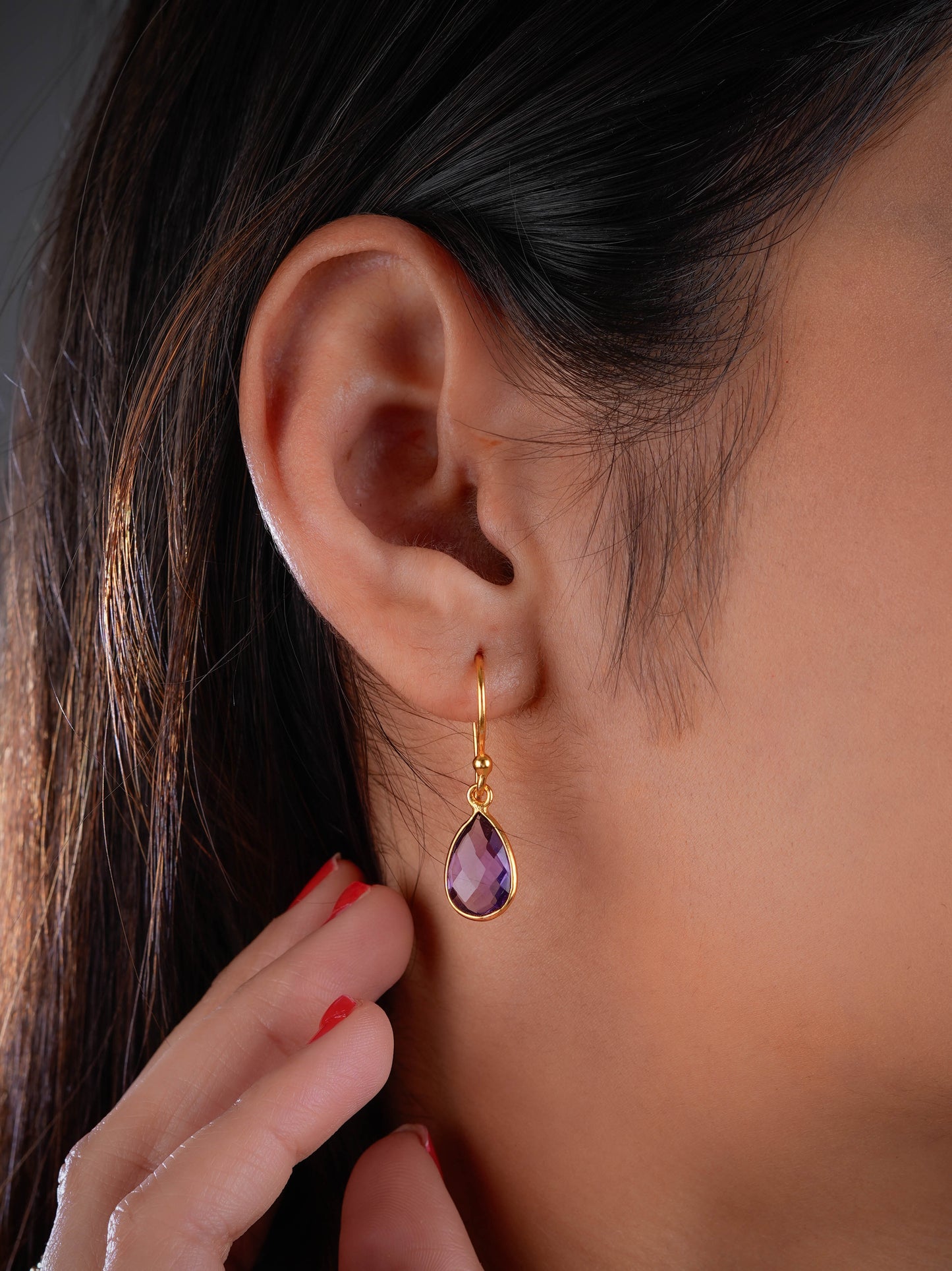 Minimal Amethyst Pendant Set