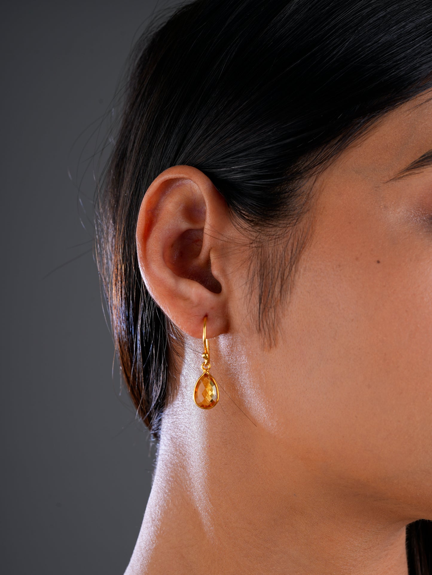 Minimal Citrine Pendant Set