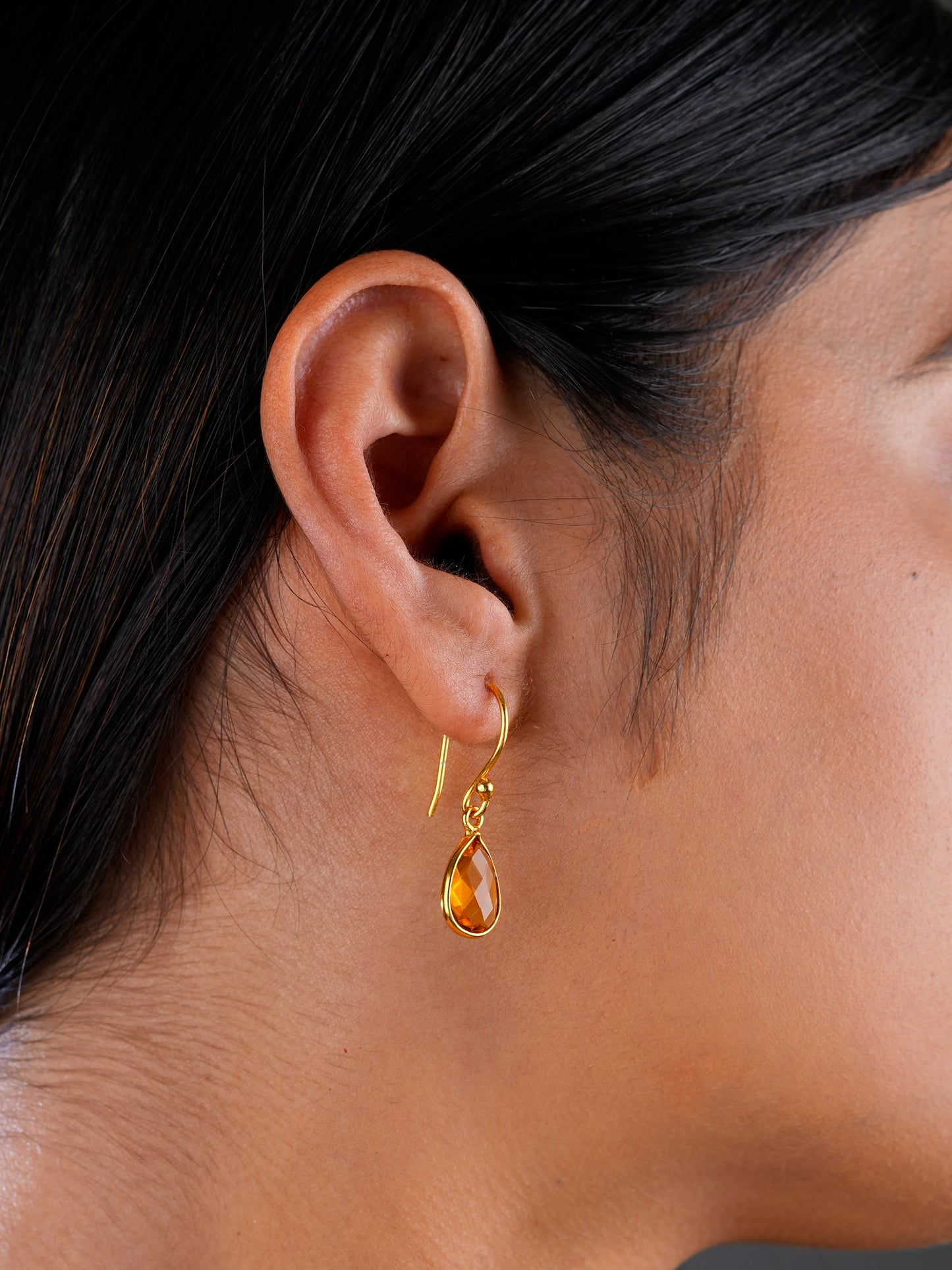 Minimal Citrine Pendant Set