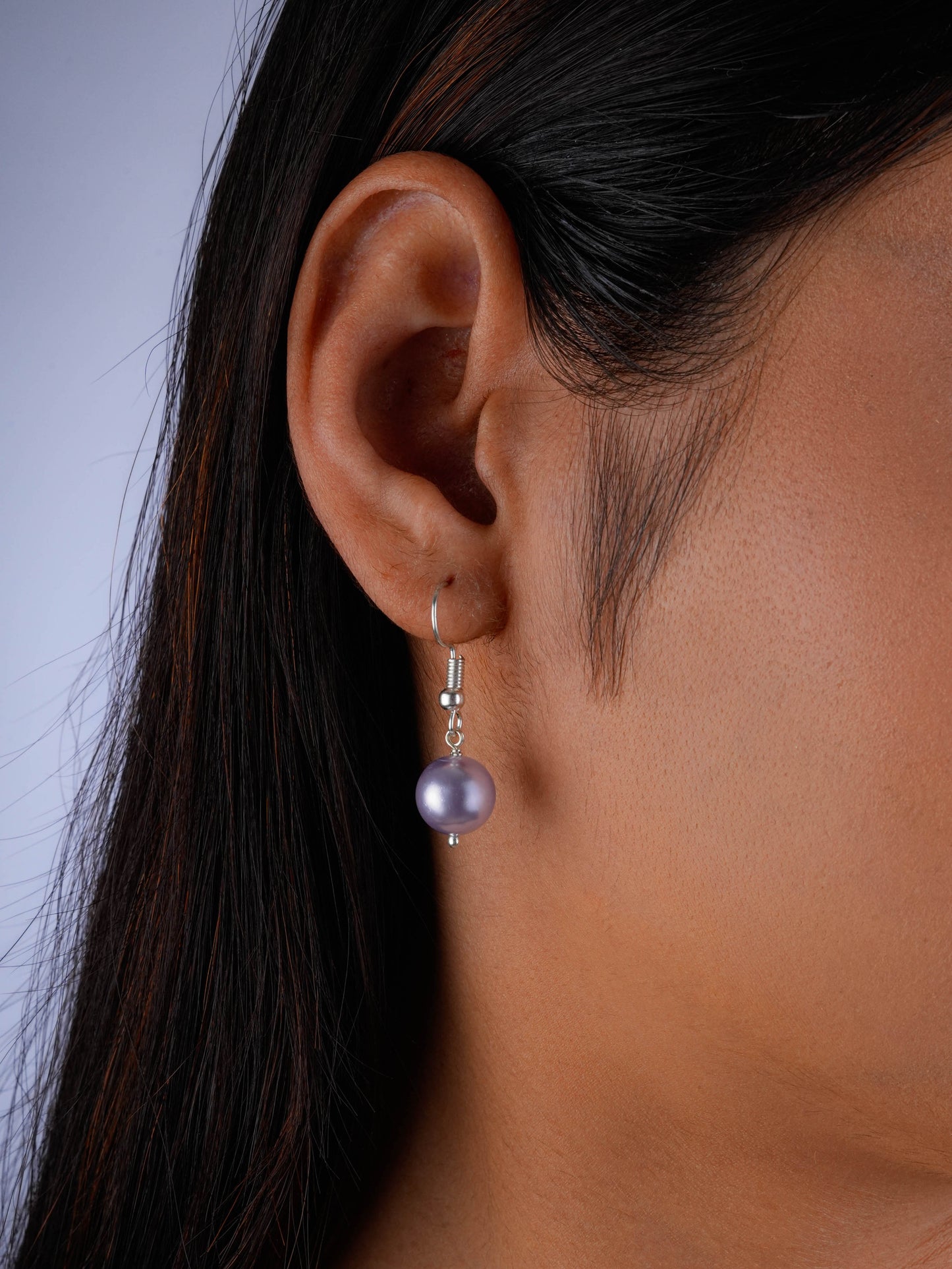 Purple And Violet Pearls Combo Earrings Set