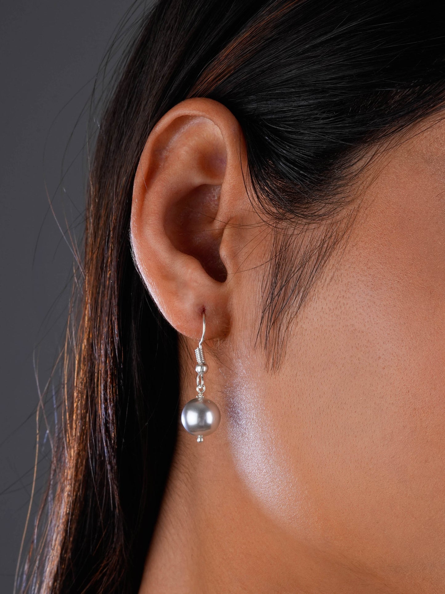 British Green And Ash Grey Pearl Combo Earrings Set