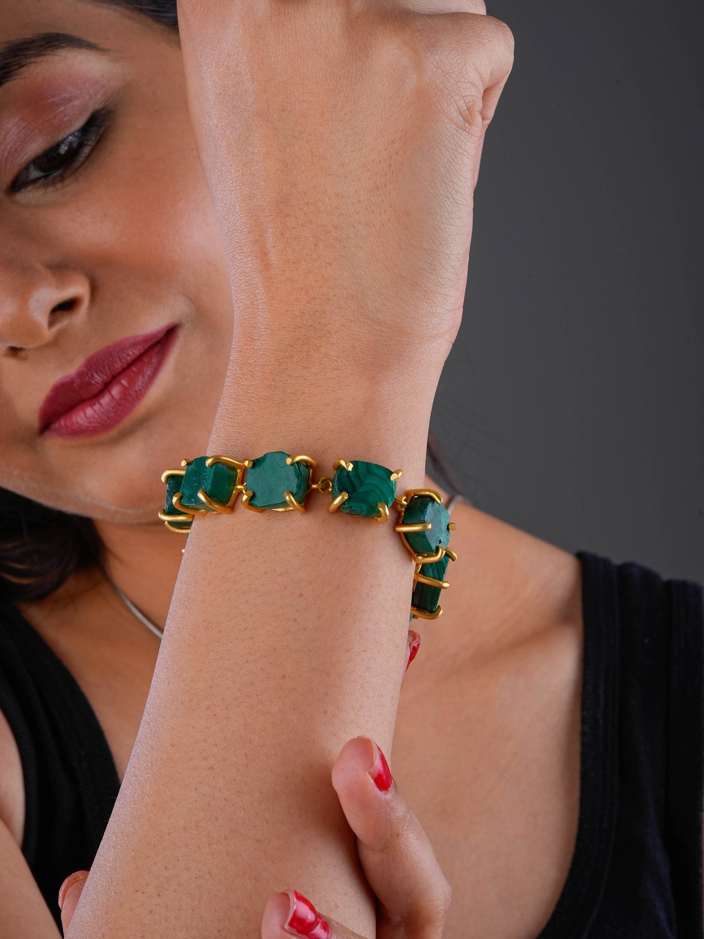 Natural Uncut Malachite Bracelet