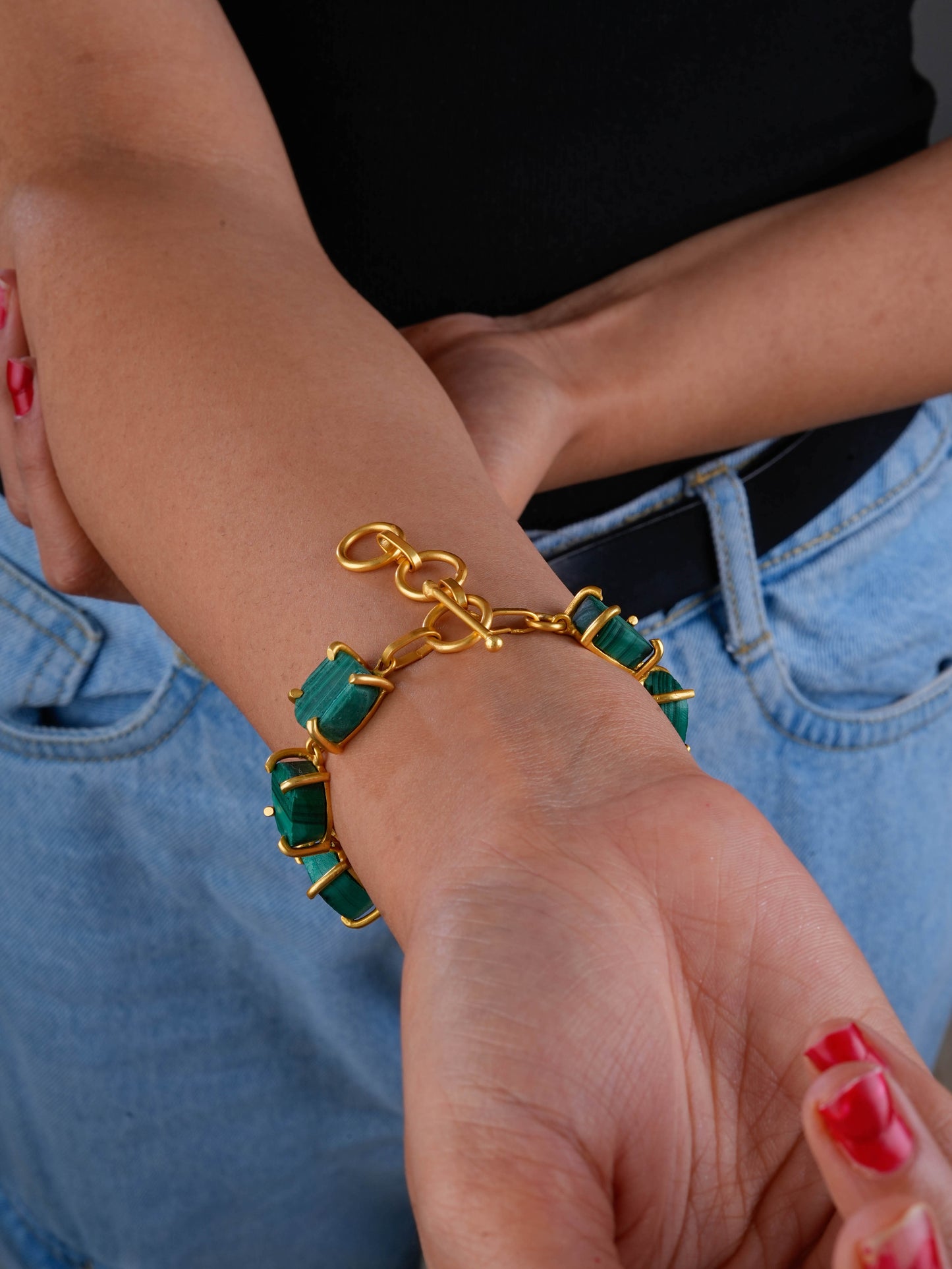 Natural Uncut Malachite Bracelet