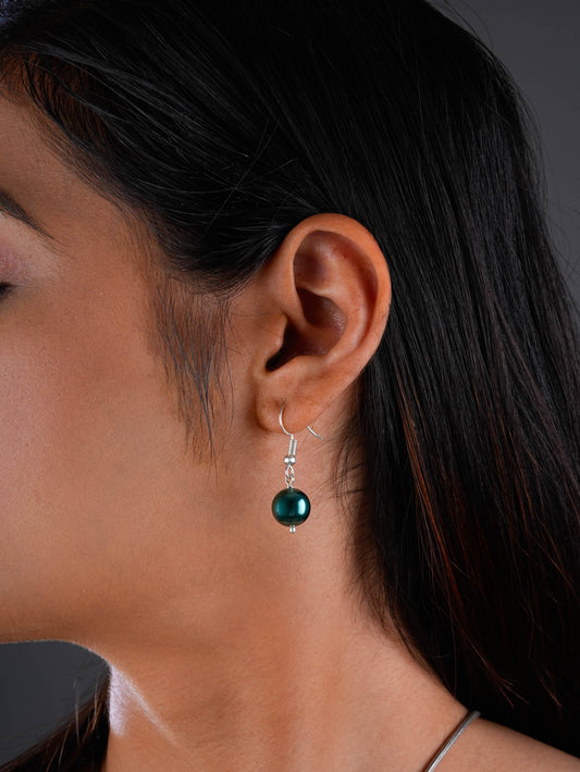 British Green And Ash Grey Pearl Combo Earrings Set