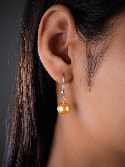 Golden And Beige Pearls Combo Earring Set