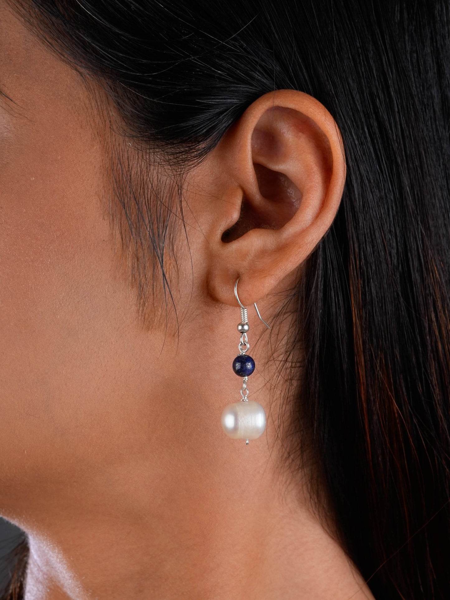 Lapis Lazuli-Pearl Drops