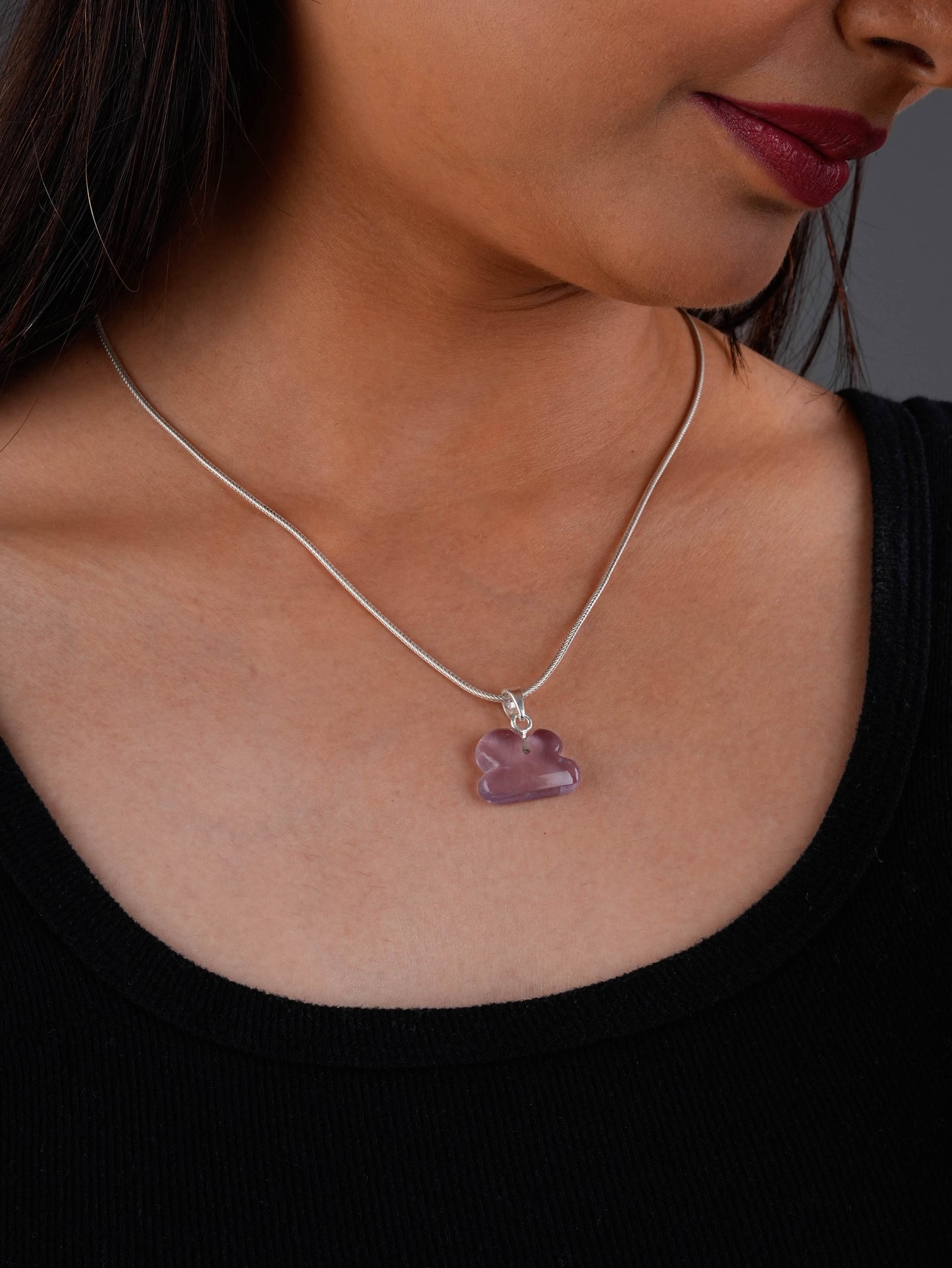 Amethyst Cloud Pendant in Silver