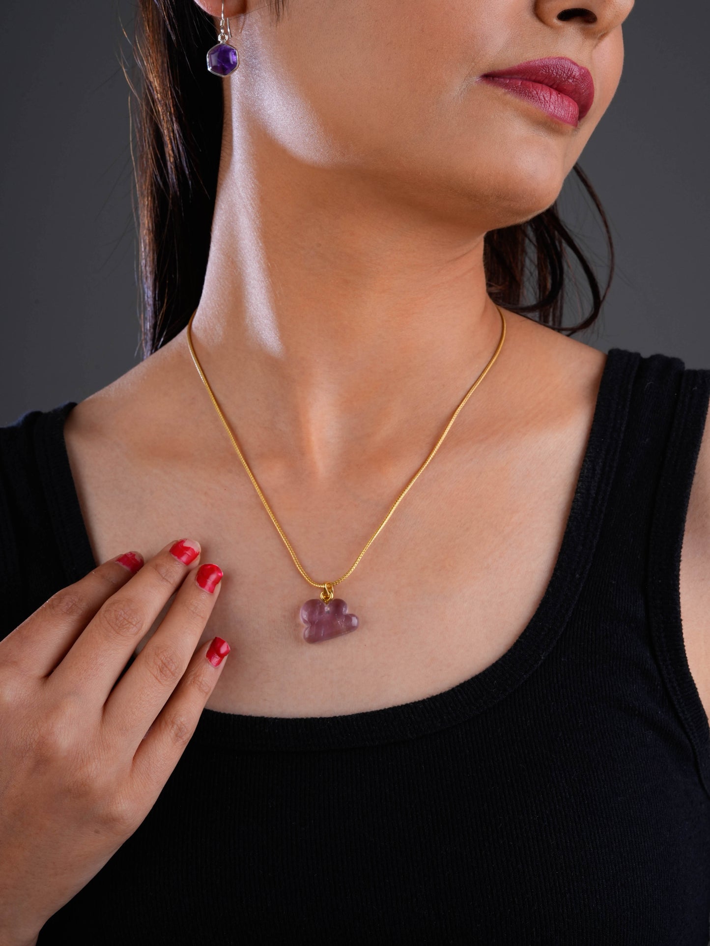 Amethyst Cloud In Gold Plated Silver Chain