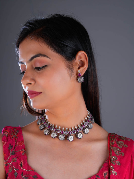 South Indian Lakshmi Temple Jewellery Set