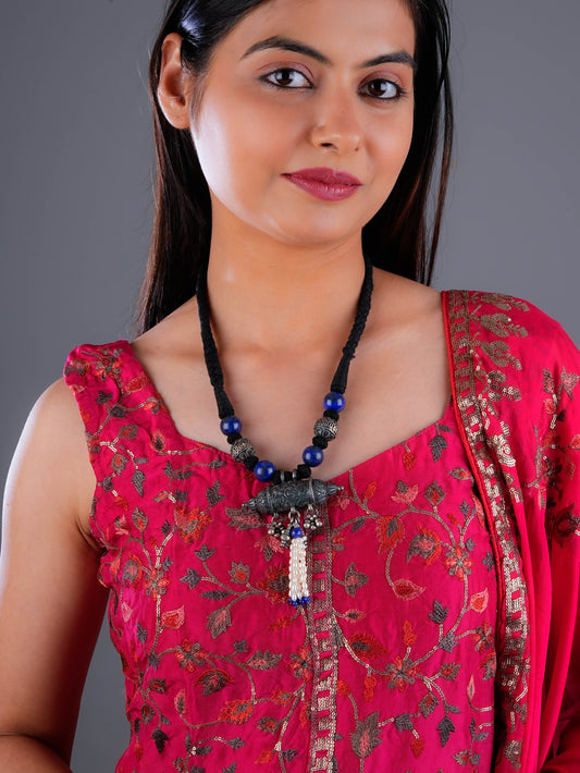 Silver Chitai Pendant Designer Necklace