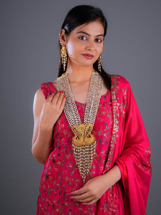 Vasundhara Multilayered  Gold Plated Silver Necklace