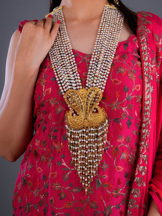 Vasundhara Multilayered  Gold Plated Silver Necklace