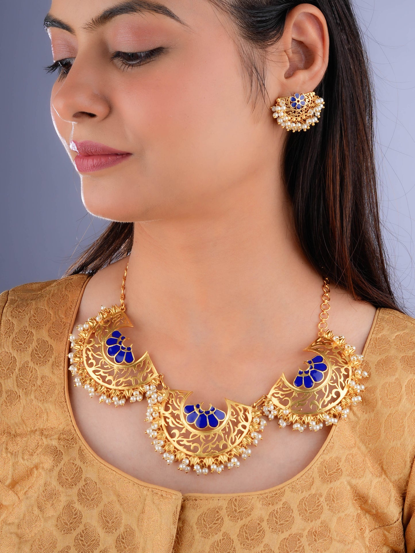 Maharani Necklace with Marigold Studs