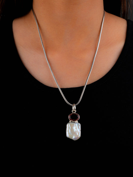 Baroque Pearl Citrine Pendant