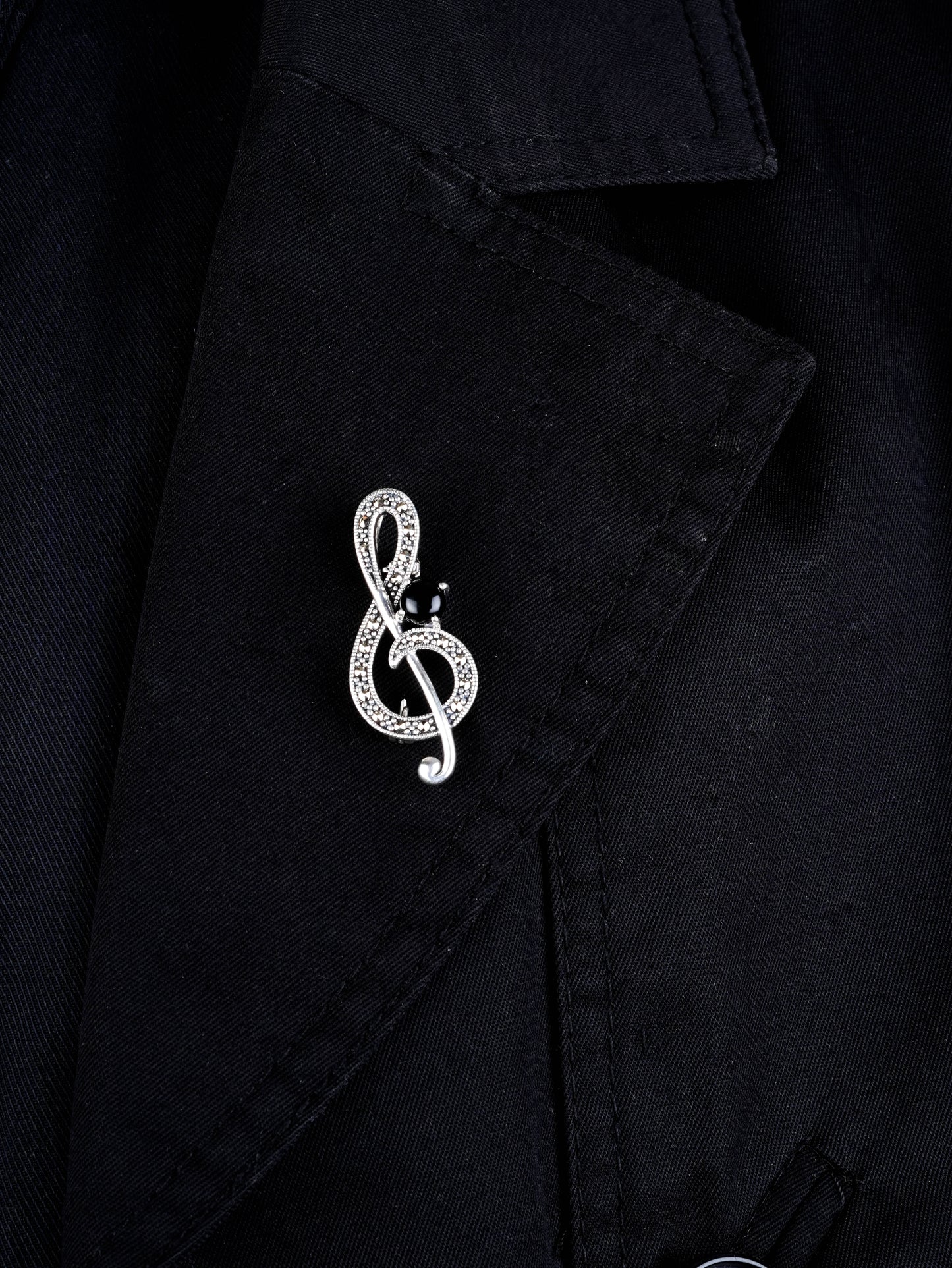 Marcasite Melody Silver Brooch Cum Pendant