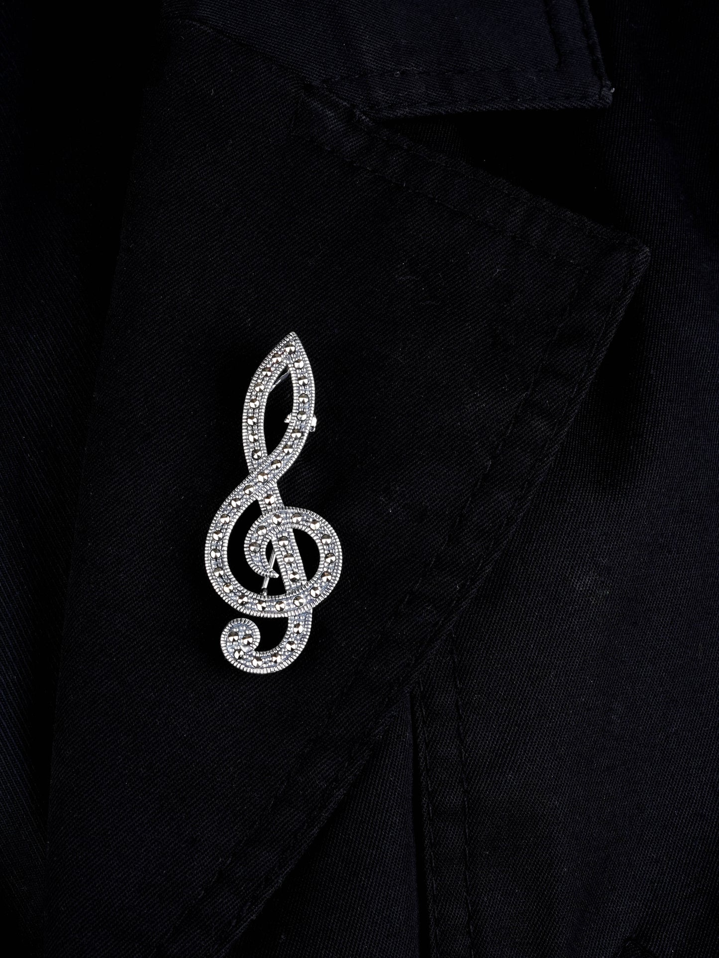 Marcasite Treble Clef brooch cum pendant
