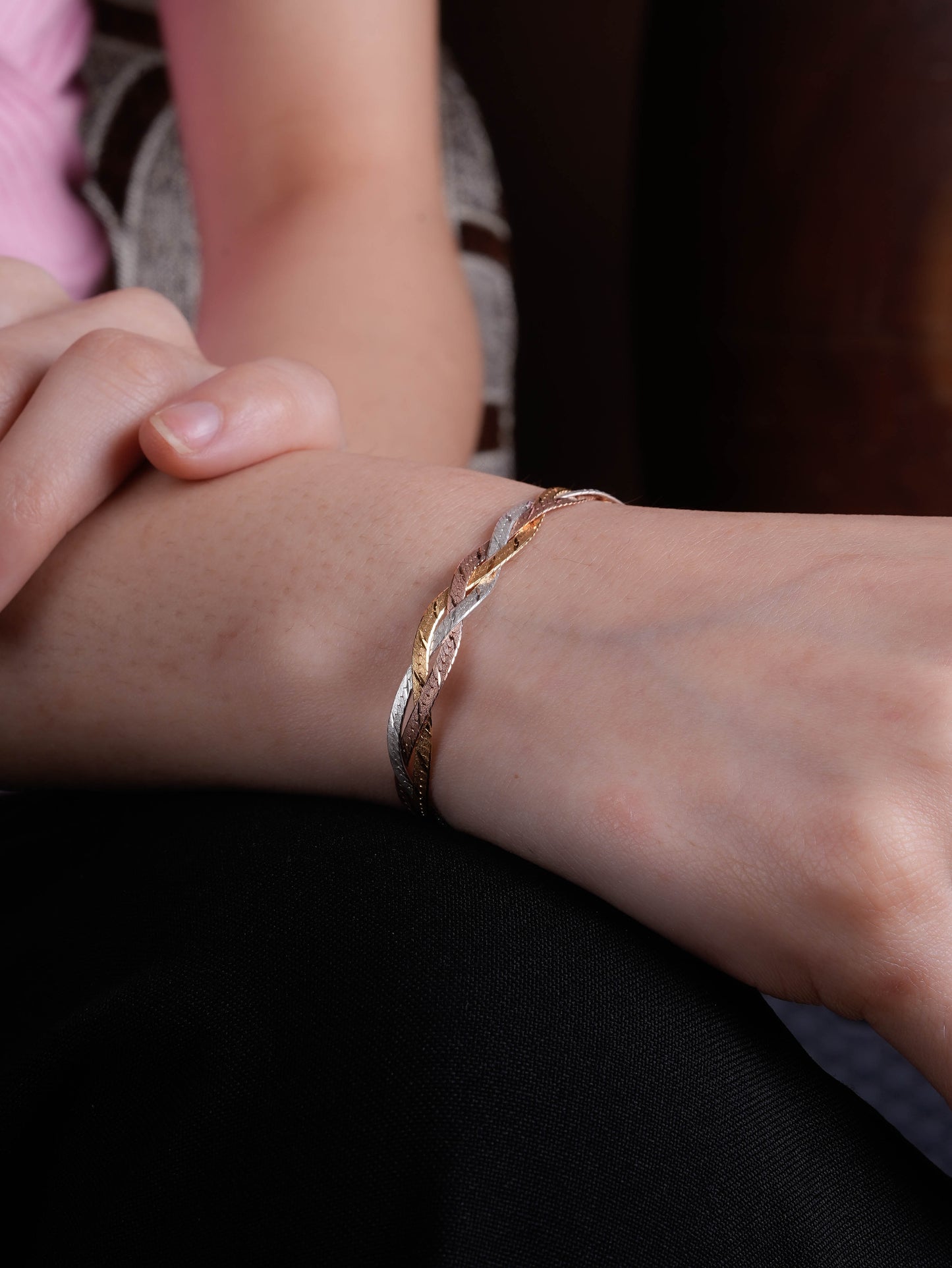 Three Tone Silver Bracelet