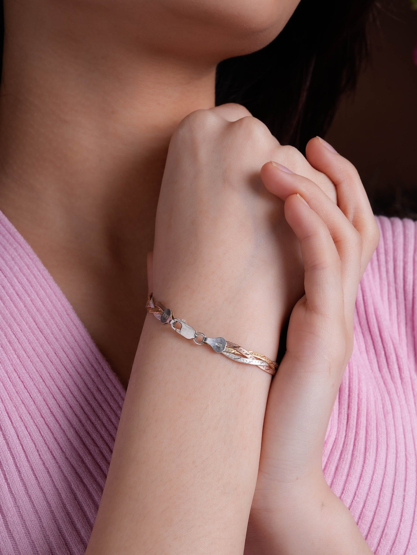 Three Tone Silver Bracelet